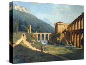 A View of a Fortified Aqueduct-Joseph August Knip-Stretched Canvas