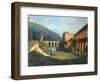 A View of a Fortified Aqueduct-Joseph August Knip-Framed Art Print