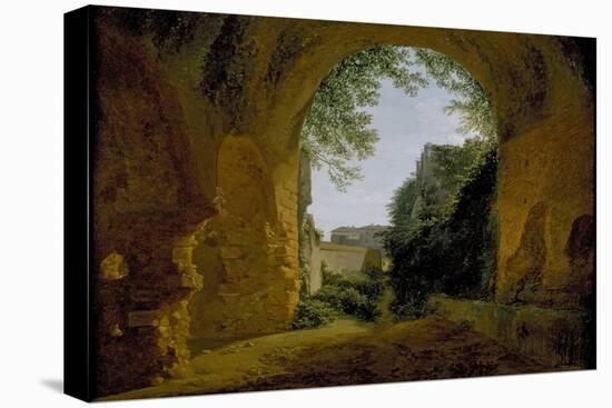 A View of a Garden, Seen from Within a Roman Vault, 1802 - 1824-Francois-Marius Granet-Stretched Canvas