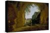 A View of a Garden, Seen from Within a Roman Vault, 1802 - 1824-Francois-Marius Granet-Stretched Canvas