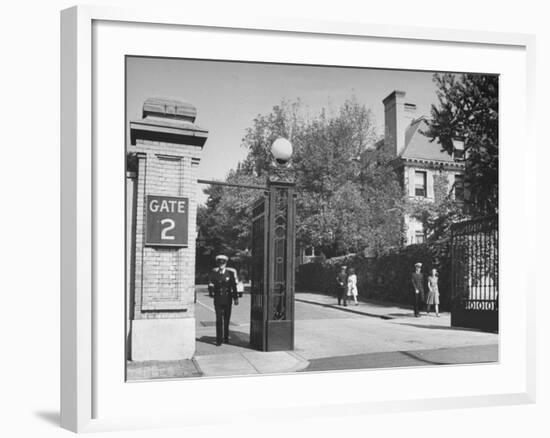 A View of a Gate Entrance to the Annapolis Naval Academy-David Scherman-Framed Premium Photographic Print