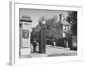 A View of a Gate Entrance to the Annapolis Naval Academy-David Scherman-Framed Premium Photographic Print