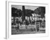 A View of a Horse Jumping an Obstical at the International Horse Show-Carl Mydans-Framed Premium Photographic Print