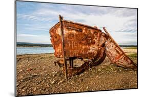 A View of a Rusty Boat on a Beach-Will Wilkinson-Mounted Photographic Print