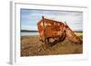 A View of a Rusty Boat on a Beach-Will Wilkinson-Framed Photographic Print