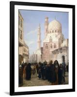 A View of a Street of the Citadel in Cairo with Ibrahim Agka Mosque, 1907-George Alfred Williams-Framed Giclee Print