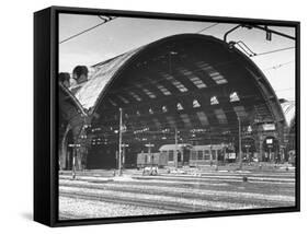 A View of a Train Station in the City of Rome-Thomas D^ Mcavoy-Framed Stretched Canvas