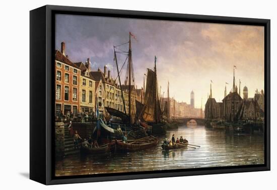 A View of Amsterdam, the Netherlands-Charles Euphrasie Kuwasseg-Framed Stretched Canvas