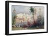 A View of an Indian City Beside a River, with Boats on the River and Figures in the Foreground-Thomas Allom-Framed Giclee Print