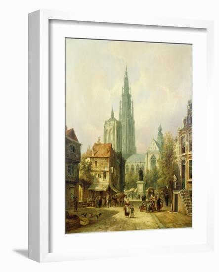 A View of Antwerp-Pieter Cornelis Dommershuijzen-Framed Giclee Print