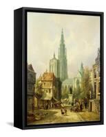 A View of Antwerp-Pieter Cornelis Dommershuijzen-Framed Stretched Canvas