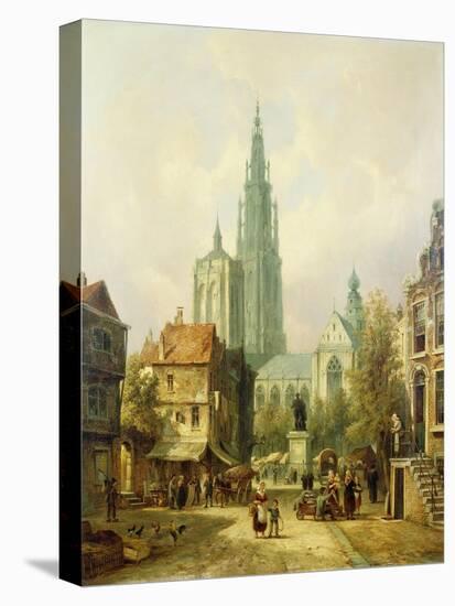 A View of Antwerp-Pieter Cornelis Dommershuijzen-Stretched Canvas