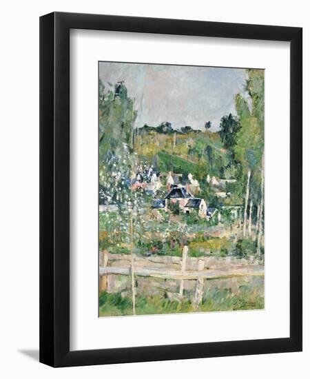 A View of Auvers-Sur-Oise, the Fence, C.1873-Paul Cézanne-Framed Premium Giclee Print
