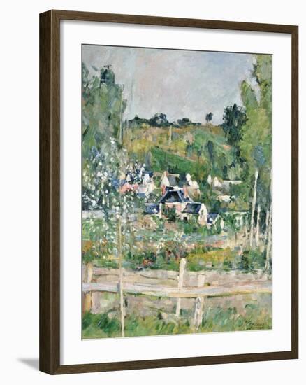 A View of Auvers-Sur-Oise; the Fence-Paul Cézanne-Framed Giclee Print