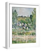 A View of Auvers-Sur-Oise; the Fence-Paul Cézanne-Framed Giclee Print