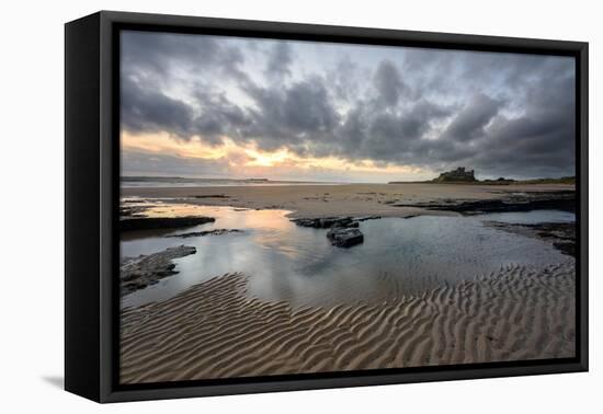 A View of Bamburgh Castle in Northumberland-Chris Button-Framed Stretched Canvas