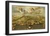 A View of Bethlehem with the Journey of the Magi, the Trinity Above and the Nativity-Stephan Joseph-Framed Giclee Print