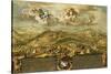 A View of Bethlehem with the Journey of the Magi, the Trinity Above and the Nativity-Stephan Joseph-Stretched Canvas