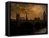 A View of Big Ben in London from the River Thames-Eudald Castells-Framed Stretched Canvas