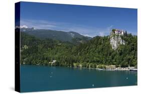 A view of Bled Castle, Lake Bled, Slovenia, Europe-Sergio Pitamitz-Stretched Canvas