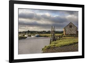 A view of boats moored in the creek at Thornham, Norfolk, England, United Kingdom, Europe-Jon Gibbs-Framed Photographic Print