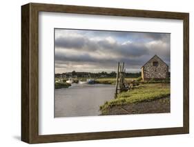 A view of boats moored in the creek at Thornham, Norfolk, England, United Kingdom, Europe-Jon Gibbs-Framed Photographic Print