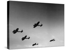 A View of Bomber Planes Being Used During US Army Maneuvers-John Phillips-Stretched Canvas