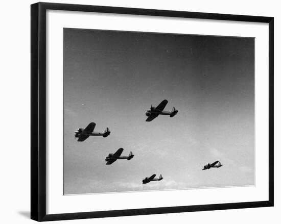 A View of Bomber Planes Being Used During US Army Maneuvers-John Phillips-Framed Premium Photographic Print