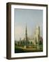 A View of Bristol High Cross and Cathedral, C.1750-Samuel Scott-Framed Giclee Print