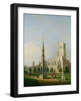 A View of Bristol High Cross and Cathedral, C.1750-Samuel Scott-Framed Giclee Print