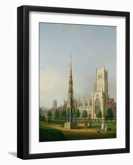 A View of Bristol High Cross and Cathedral, C.1750-Samuel Scott-Framed Giclee Print