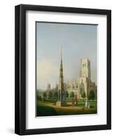 A View of Bristol High Cross and Cathedral, C.1750-Samuel Scott-Framed Premium Giclee Print