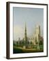 A View of Bristol High Cross and Cathedral, C.1750-Samuel Scott-Framed Giclee Print