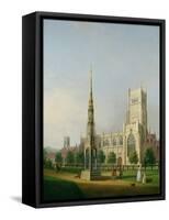 A View of Bristol High Cross and Cathedral, C.1750-Samuel Scott-Framed Stretched Canvas