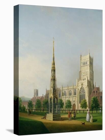 A View of Bristol High Cross and Cathedral, C.1750-Samuel Scott-Stretched Canvas