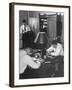 A View of Cadets at the Annapolis Naval Academy Studying in their Dorm Room-David Scherman-Framed Premium Photographic Print