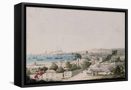 A View of Carlisle Bay and Bridgetown, Barbados-Charles Emilius Gold-Framed Stretched Canvas