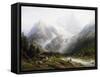 A View of Chamonix and Mont Blanc-Joseph Jansen-Framed Stretched Canvas