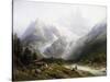 A View of Chamonix and Mont Blanc-Joseph Jansen-Stretched Canvas