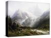 A View of Chamonix and Mont Blanc-Joseph Jansen-Stretched Canvas
