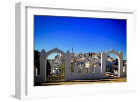 A view of Comares, located in the foothills of the Montes de Malaga 703 meters above sea level....-Panoramic Images-Framed Photographic Print