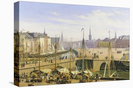 A View of Copenhagen Towards the Stock Exchange from Gammel Strand-Martinus Rorbye-Stretched Canvas
