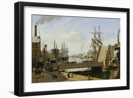 A View of Copenhagen with the Knippelsbro, 1882-J.E. Carl Rasmussen-Framed Giclee Print