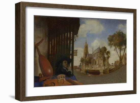 A View of Delft, with a Musical Instrument Seller's Stall, 1652-Carel Fabritius-Framed Giclee Print