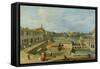 A View of Dolo on the Brenta Canal, C.1725-29-Canaletto-Framed Stretched Canvas