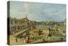 A View of Dolo on the Brenta Canal, C.1725-29-Canaletto-Stretched Canvas
