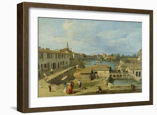 A View of Dolo on the Brenta Canal, C.1725-29-Canaletto-Framed Giclee Print