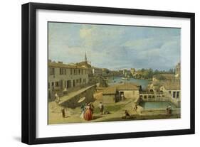 A View of Dolo on the Brenta Canal, C.1725-29-Canaletto-Framed Giclee Print