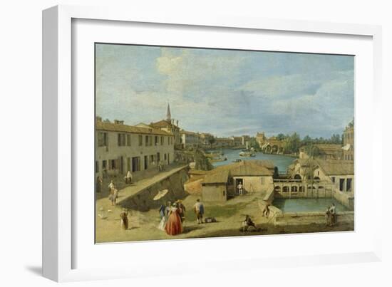 A View of Dolo on the Brenta Canal, C.1725-29-Canaletto-Framed Giclee Print