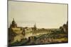 A View of Dresden from the Right Bank of the River Elbe Above the Augustusbrucke-Bellotto Bernardo-Mounted Giclee Print